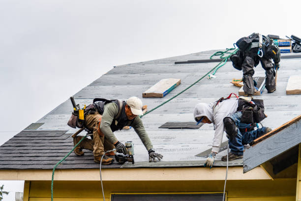 Professional Roof Replacement technician working in Harveysburg, OH